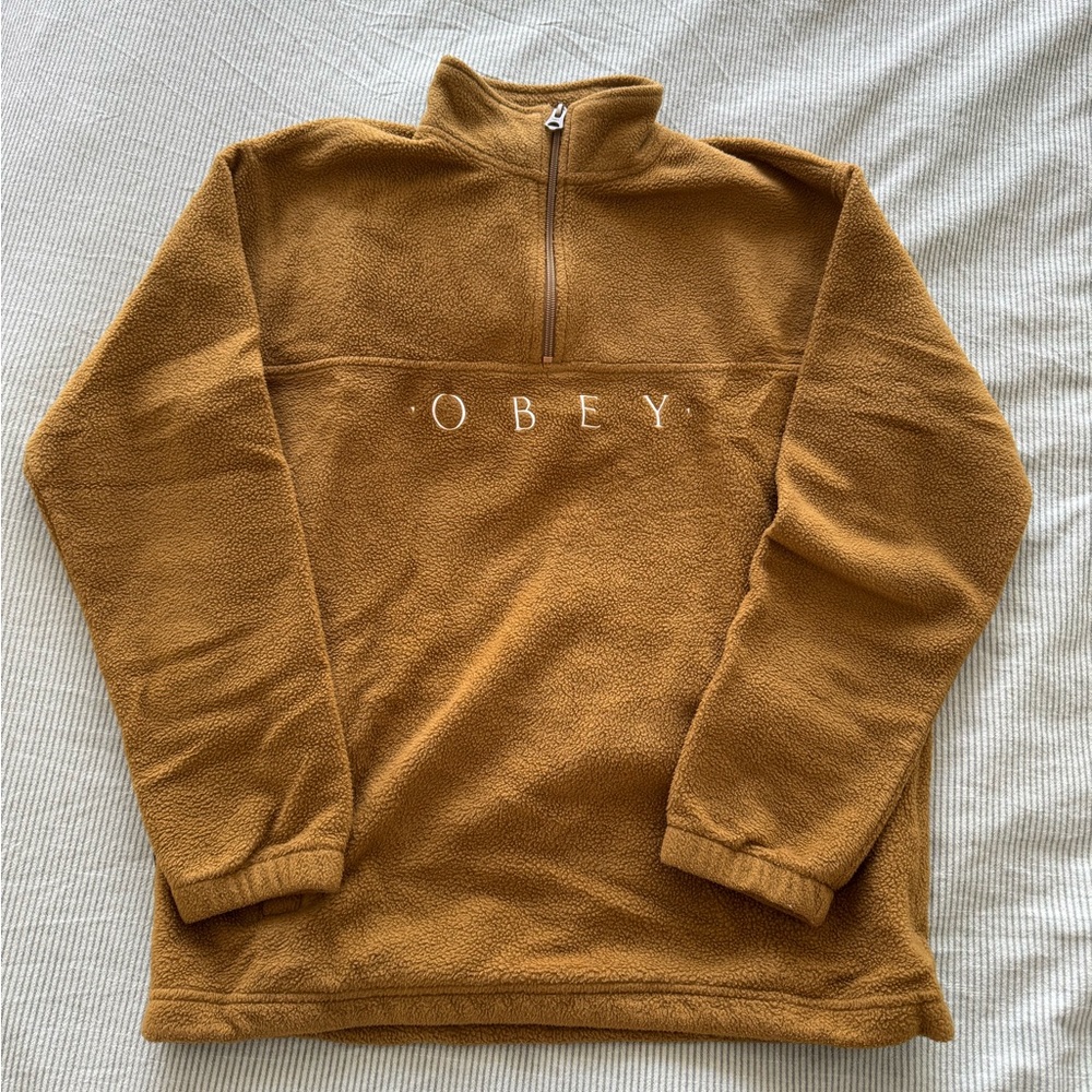 OBEY 3/4 zip sweater